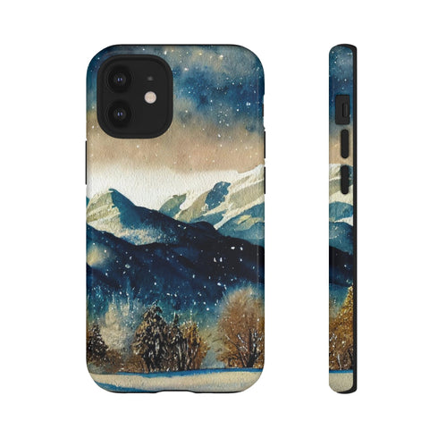 Snowy Colorado Rocky Mountains - Impact Resistant Phone Case iPhone 12 Mini Glossy